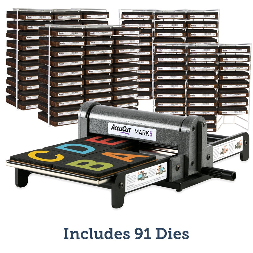 AccuCut MARK 5 Professional Block Style Super Starter 91 Piece Educational Die - Cutting Machine and Storage Set (ACC - SS4450) - SchoolOutlet