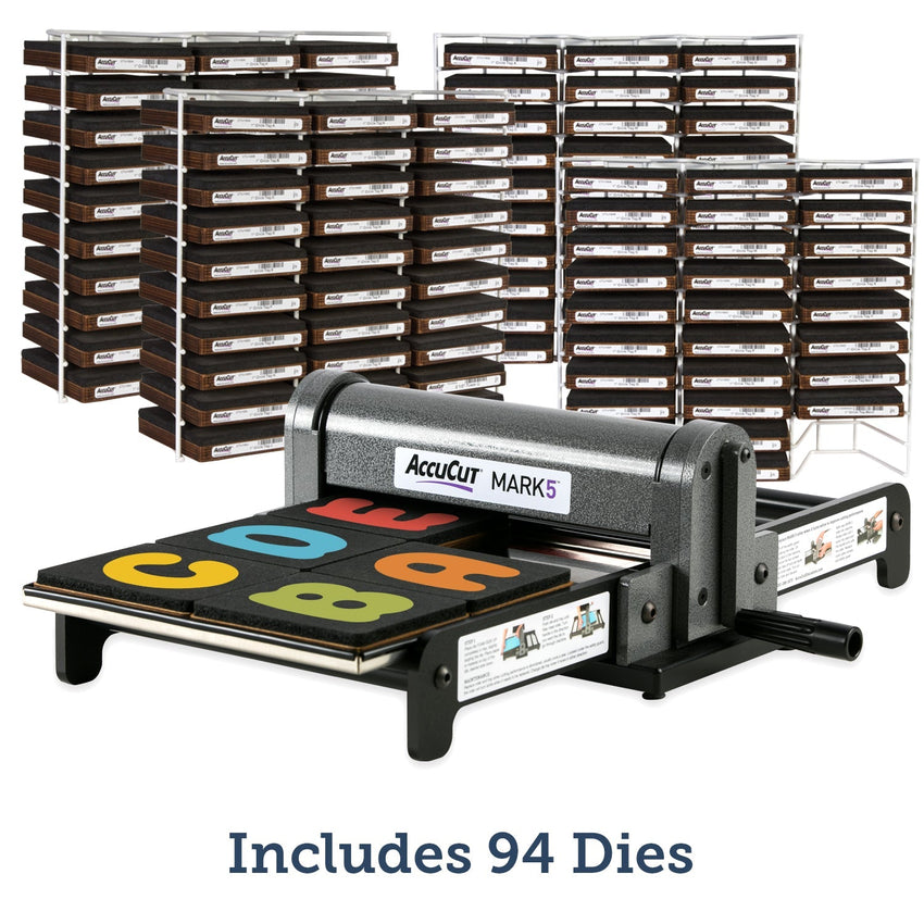 AccuCut MARK 5 Professional Jellybean Super Starter 94 Piece Educational Die - Cutting Machine and Storage Set (ACC - SS4451) - SchoolOutlet