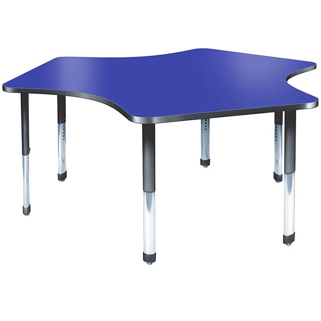 Allied Aero Team Shaped Height Adjustable Activity Table 72"W x 60"D x 19"-31"H (ALD-ARO6072TM)