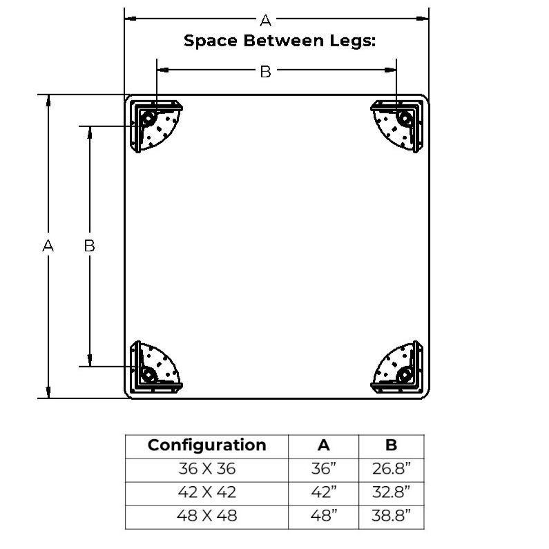Allied Aero 48" Square Dry Erase Height-Adjustable MarkerBoard Table (ALD-ARO4848)