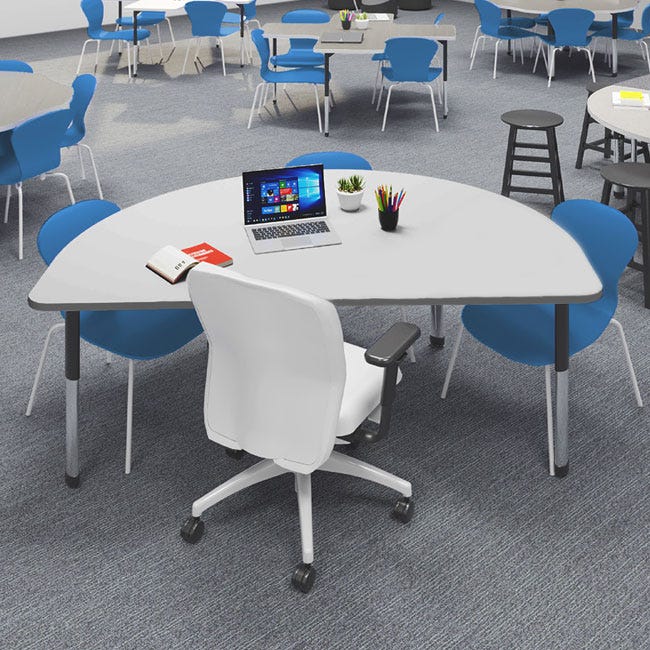 Allied Aero Half Round Height Adjustable Activity Table 48"W x 24"D x 19"-31"H (ALD-ARO48HR)