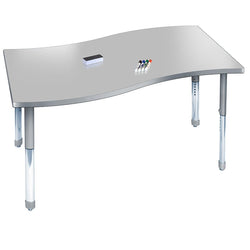 Allied Aero Surge Shaped Dry Erase Table with Adjustable Height 60"W x 30"D x 19"-31"H (ALD-ARO3060SGDE)