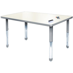 Allied Aero Rectangle Dry Erase Height-Adjustable MarkerBoard Table 72"W x 30"W x 19"-31"H (ALD-ARO3072DE)