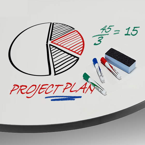 Allied Aero Pie Dry Erase Student Desk with Adjustable Height 50"W x 35"D x 19"-31"H (ALD-ARO3550PIEDE) - SchoolOutlet