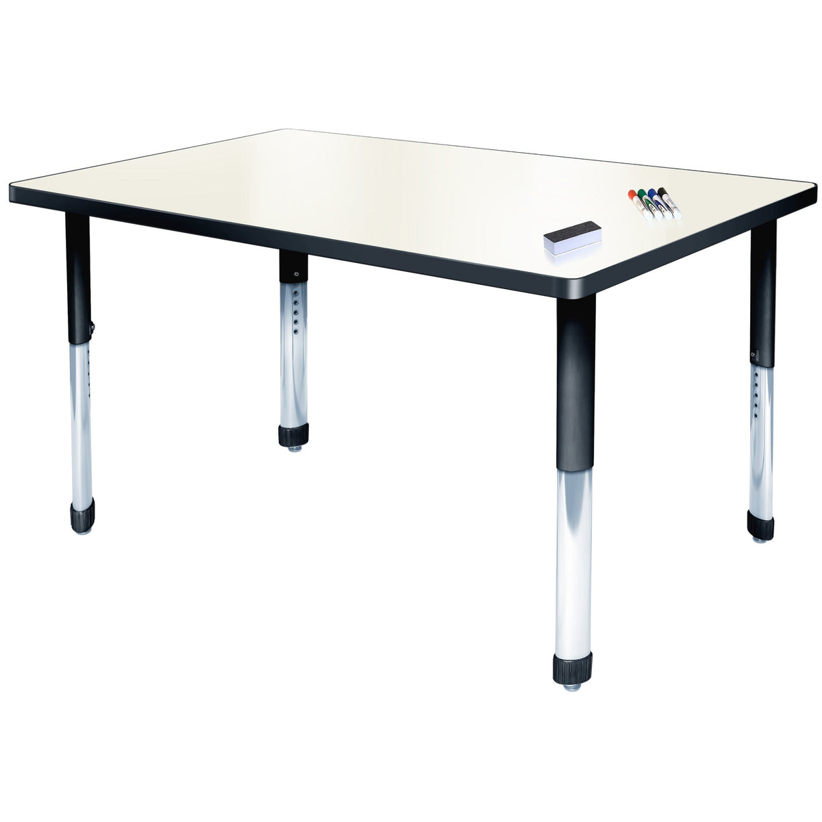 Allied Aero Rectangle Dry Erase Height-Adjustable Table 72"W x 36"D x 19"-31"H (ALD-ARO3672DE) - SchoolOutlet