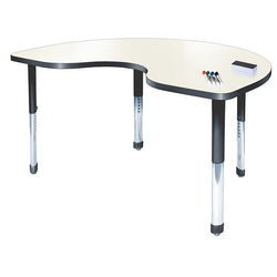 Allied Aero Kidney Dry Erase Height-Adjustable MarkerBoard Table 72"W x 48"D x 19"-31"H (ALD-ARO472KDE)
