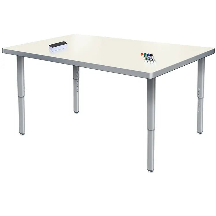 Allied Velocity Rectangle Dry Erase Classroom Table with Adjustable Height - 60"W x 24"D x 24"-37"H (ALD-VEL2460DE) - SchoolOutlet