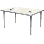 Allied Velocity Rectangle Dry Erase Classroom Table with Adjustable Height - 60