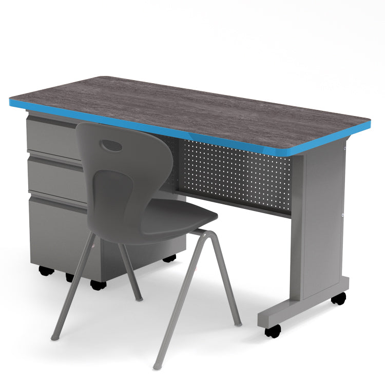 Allied Mobile Single Pedestal Teacher & Administrator Desk with Lockable Storage - 54"W x 24"D x 30"H (ALD-MTSP2454)