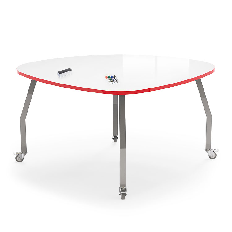 Allied Innovation-X Interactive Lens Shaped Dry Erase Collaborative Table - 47"W x 47"D x 30"H (ALD-AIXLENS-SM30DE-CA)