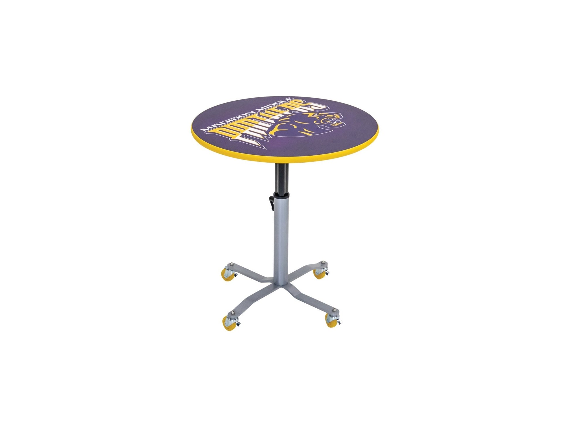 AmTab Mobile E - Z Tilt Caf Table - Round - 24" Round x Adjustable 30"H to 42"H (AmTab AMT - CBR24) - SchoolOutlet