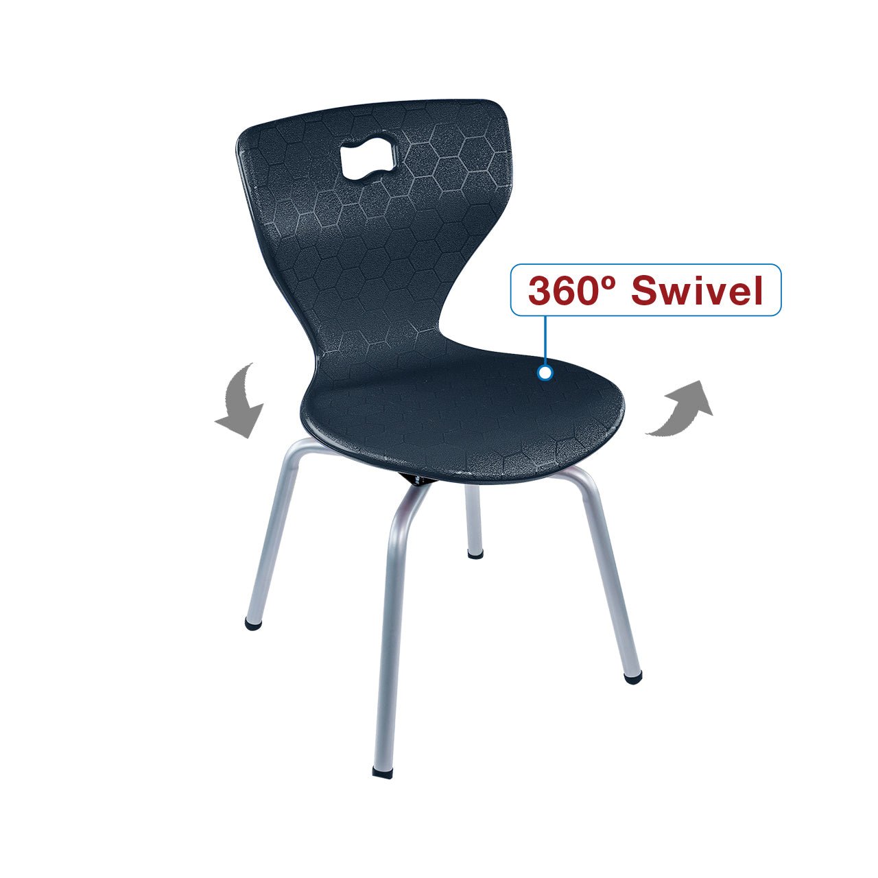 AmTab ErgoEngage Series 4 - Leg Active Learning Chair featuring 360 - Degree Swivel Rotation and Biophilic Air - Cushioned Seat Shell 18"H (AMT - ErgoEngage360Chair4Leg - 6 - EC) - SchoolOutlet