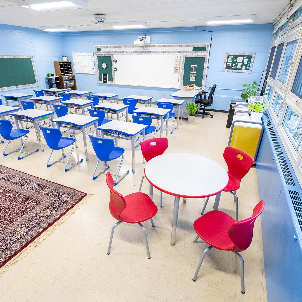 AmTab ErgoEngage Series 4 - Leg Active Learning Chair featuring 360 - Degree Swivel Rotation and Biophilic Air - Cushioned Seat Shell 18"H (AMT - ErgoEngage360Chair4Leg - 6 - EC) - SchoolOutlet