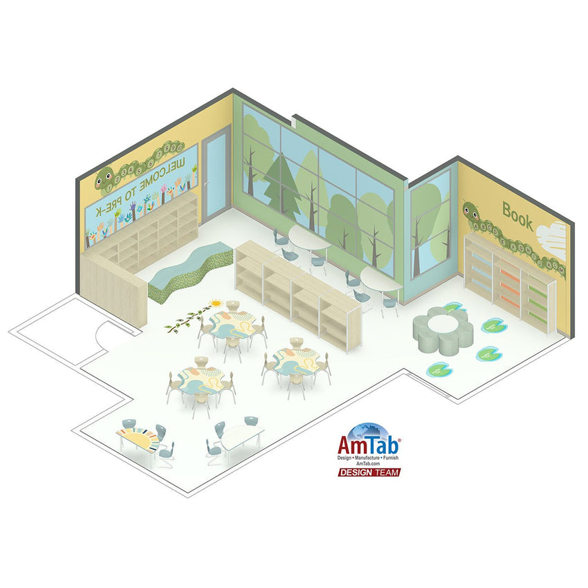 AmTab ErgoEngage Series 4 - Leg Active Learning Chair featuring 360 - Degree Swivel Rotation and Biophilic Air - Cushioned Seat Shell 18.5"H (AMT - ErgoEngage360Chair4Leg - 7 - EC) - SchoolOutlet