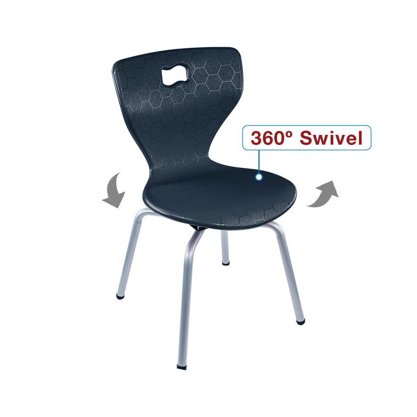 AmTab ErgoEngage Series 4 - Leg Active Learning Chair featuring 360 - Degree Swivel Rotation and Biophilic Air - Cushioned Seat Shell 20.25"H (AMT - ErgoEngage360Chair4Leg - 8 - EC) - SchoolOutlet