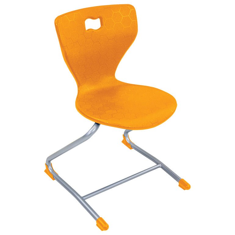 AmTab Ergonomic Engage Sled School Chair for 3rd to 4th Grade - 18"W x 17.5"D x 29.5"H with 17" Seat Height (AMT-ErgoEngageChair-4) - SchoolOutlet