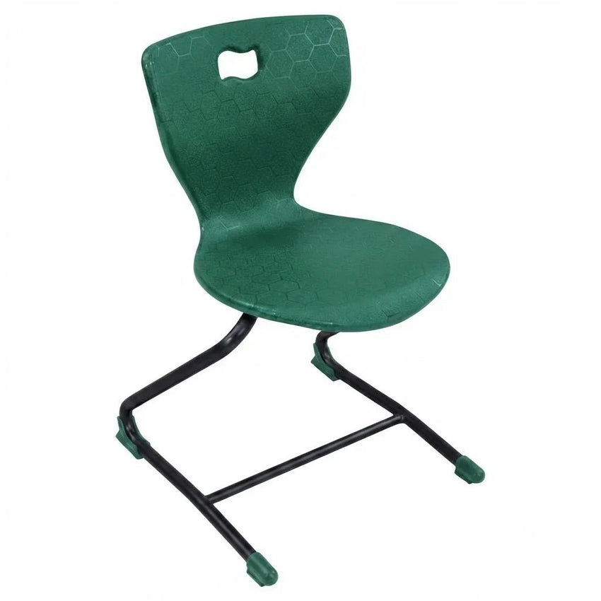 AmTab Ergonomic Engage Sled School Chair for 3rd to 4th Grade - 16.25"W x 16.75"D x 29.25"H with 17" Seat Height (AMT-ErgoEngageChair-4) - SchoolOutlet