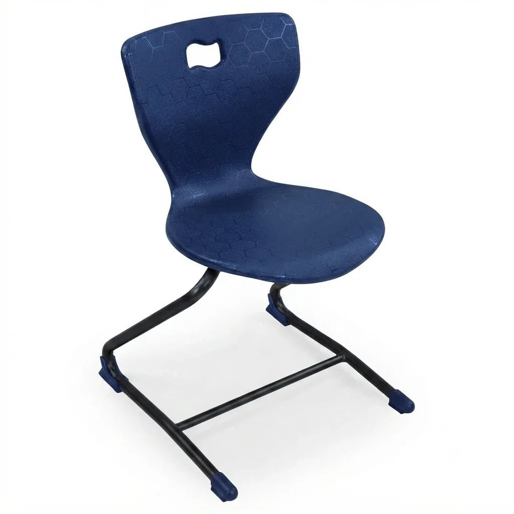 AmTab Ergonomic Engage Sled School Chair for 3rd to 4th Grade - 16.25"W x 16.75"D x 29.25"H with 17" Seat Height (AMT-ErgoEngageChair-4) - SchoolOutlet
