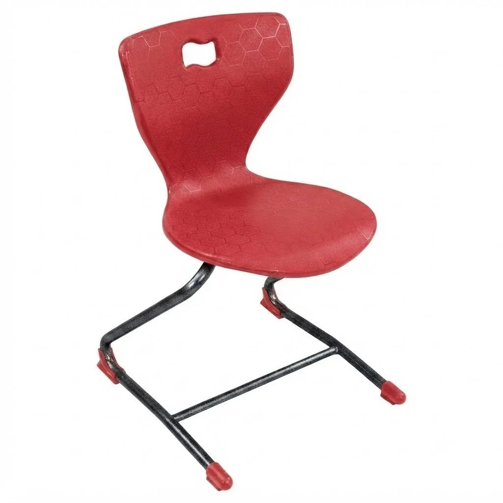 AmTab Ergonomic Engage Sled School Chair for 3rd to 4th Grade - 16.25"W x 16.75"D x 29.25"H with 17" Seat Height (AMT-ErgoEngageChair-4) - SchoolOutlet