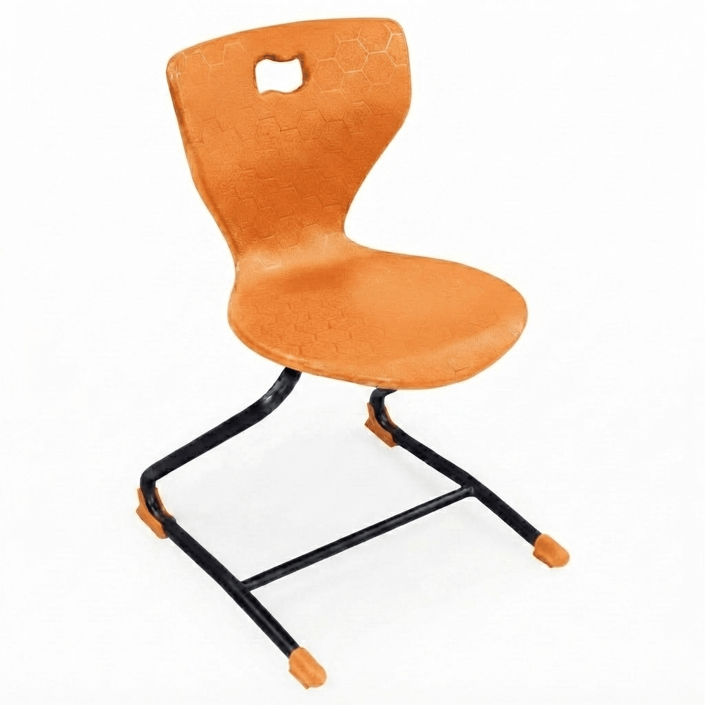 AmTab Ergonomic Engage Sled School Chair for 5th Grade to Adult - 18.75"W x 21.5"D x 33"H with 18.5" Seat Height (AMT-ErgoEngageChair-7) - SchoolOutlet