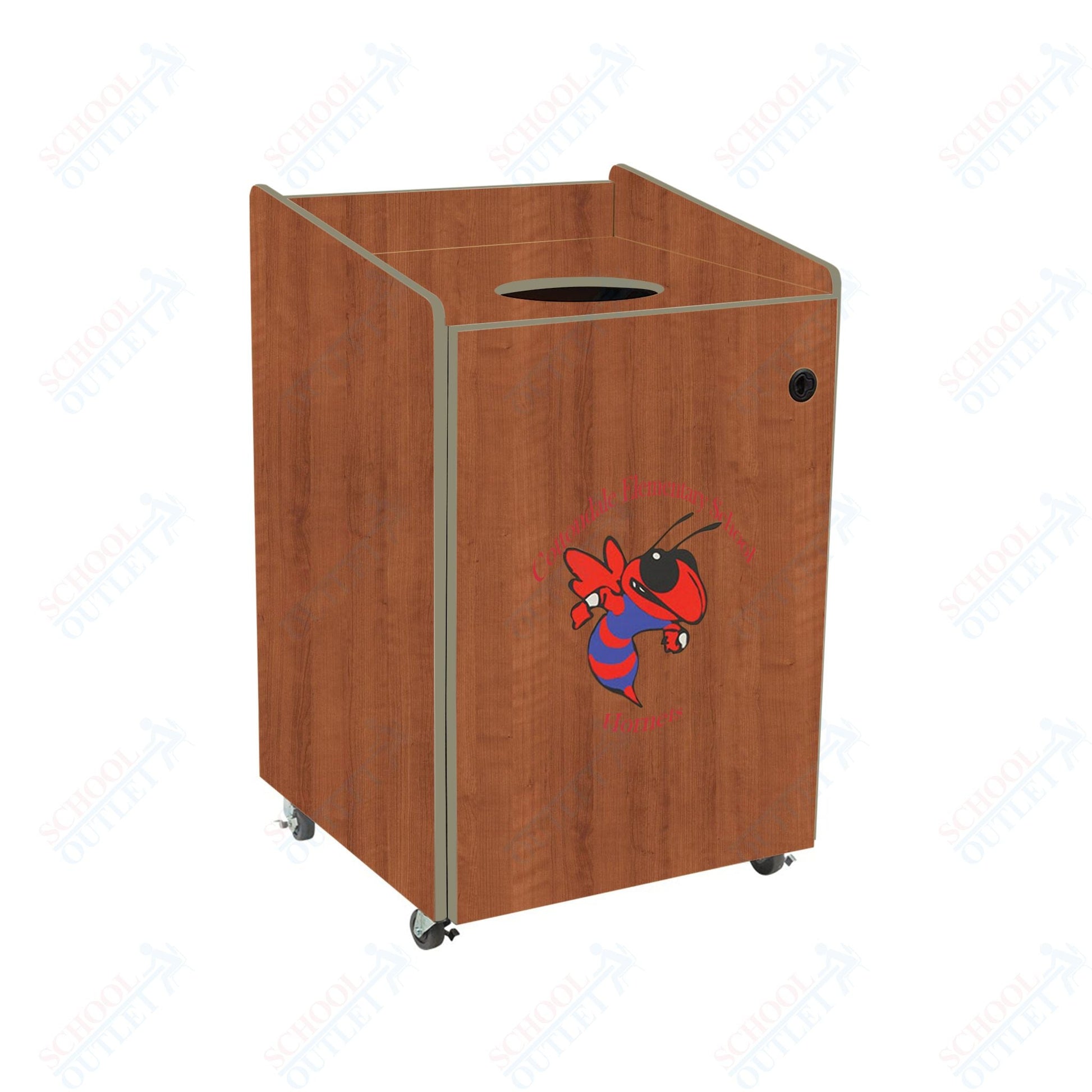AmTab Heavy - Duty Waste Receptacle - Applicable for 55 Gallon Cans and Drums - 33"W x 32"L x 50"H (AMT - HDWR55) - SchoolOutlet