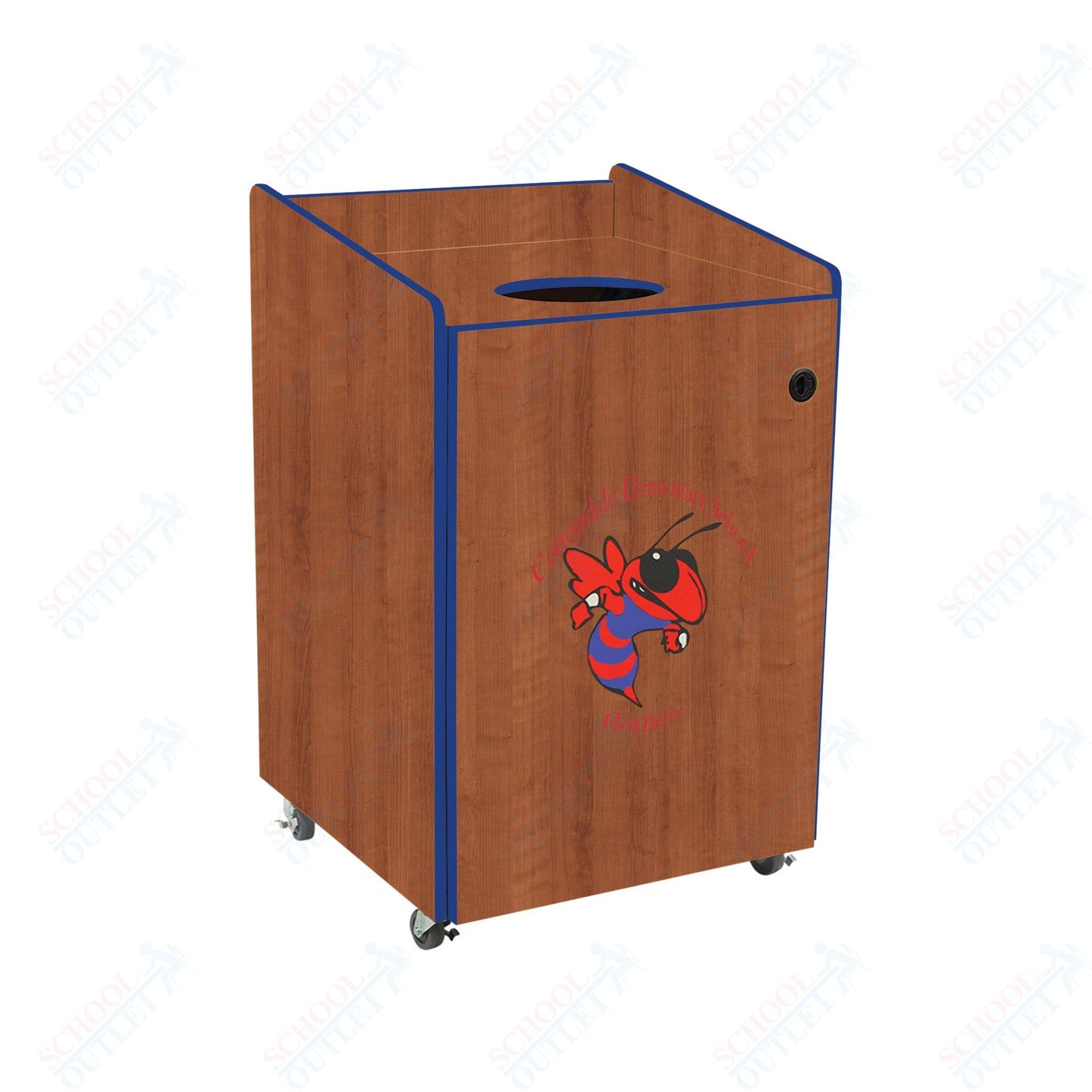 AmTab Heavy - Duty Waste Receptacle - Applicable for 55 Gallon Cans and Drums - 33"W x 32"L x 50"H (AMT - HDWR55) - SchoolOutlet