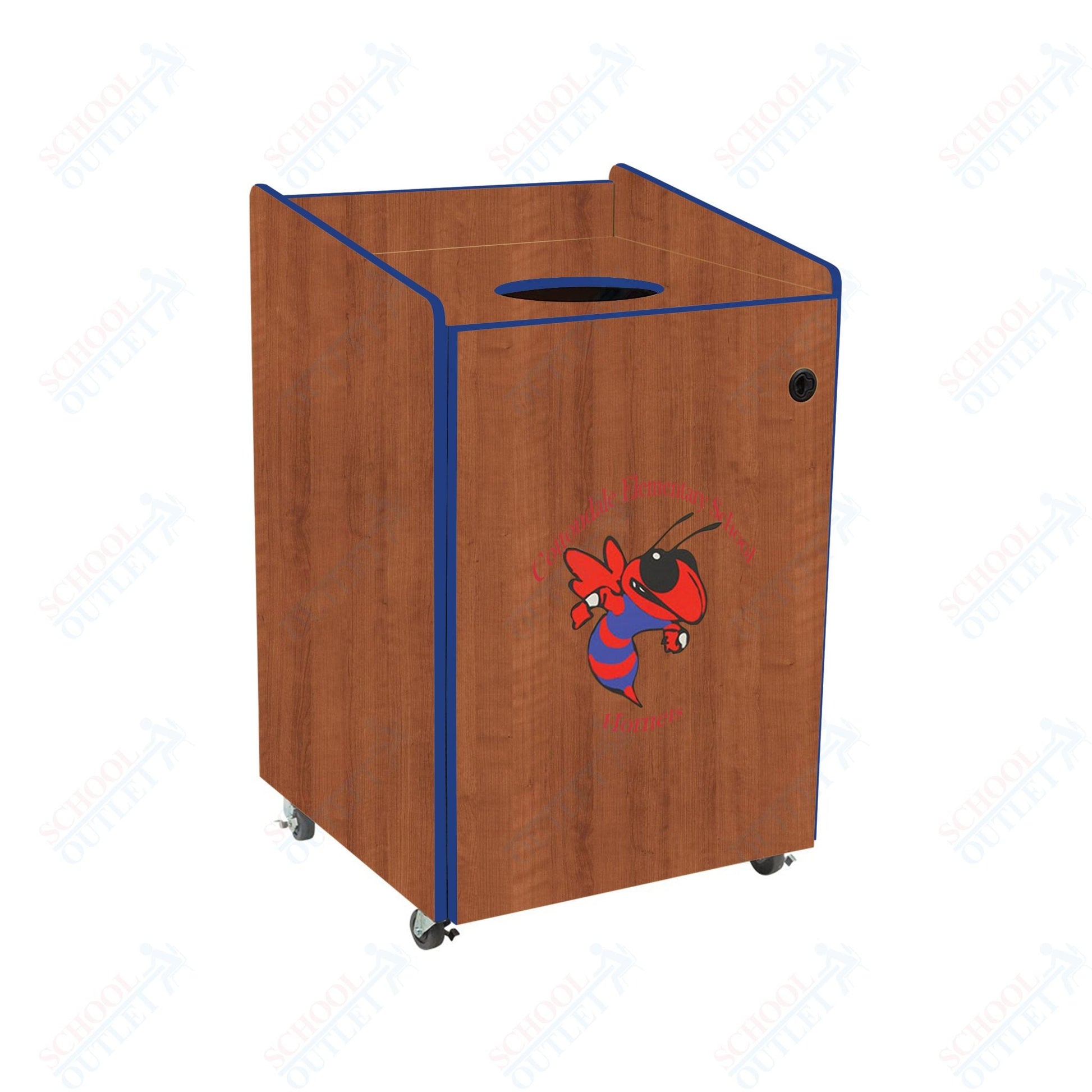 AmTab Heavy - Duty Waste Receptacle - Applicable for 55 Gallon Cans and Drums - 33"W x 32"L x 50"H (AMT - HDWR55) - SchoolOutlet