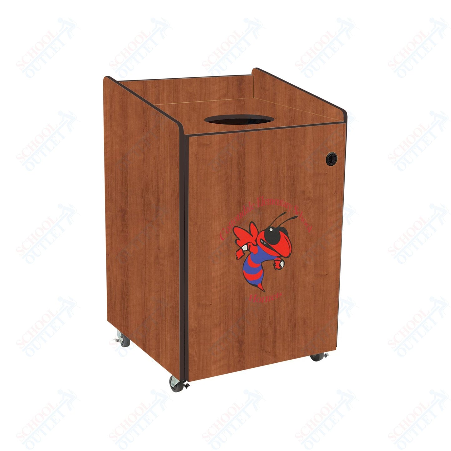 AmTab Heavy - Duty Waste Receptacle - Applicable for 55 Gallon Cans and Drums - 33"W x 32"L x 50"H (AMT - HDWR55) - SchoolOutlet