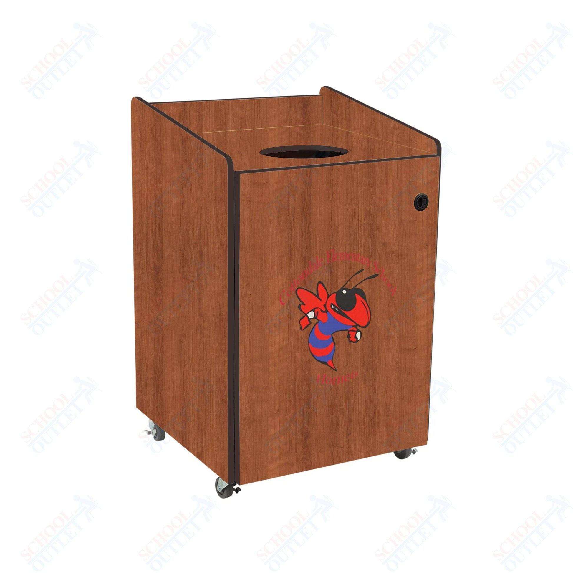 AmTab Heavy - Duty Waste Receptacle - Applicable for 55 Gallon Cans and Drums - 33"W x 32"L x 50"H (AMT - HDWR55) - SchoolOutlet