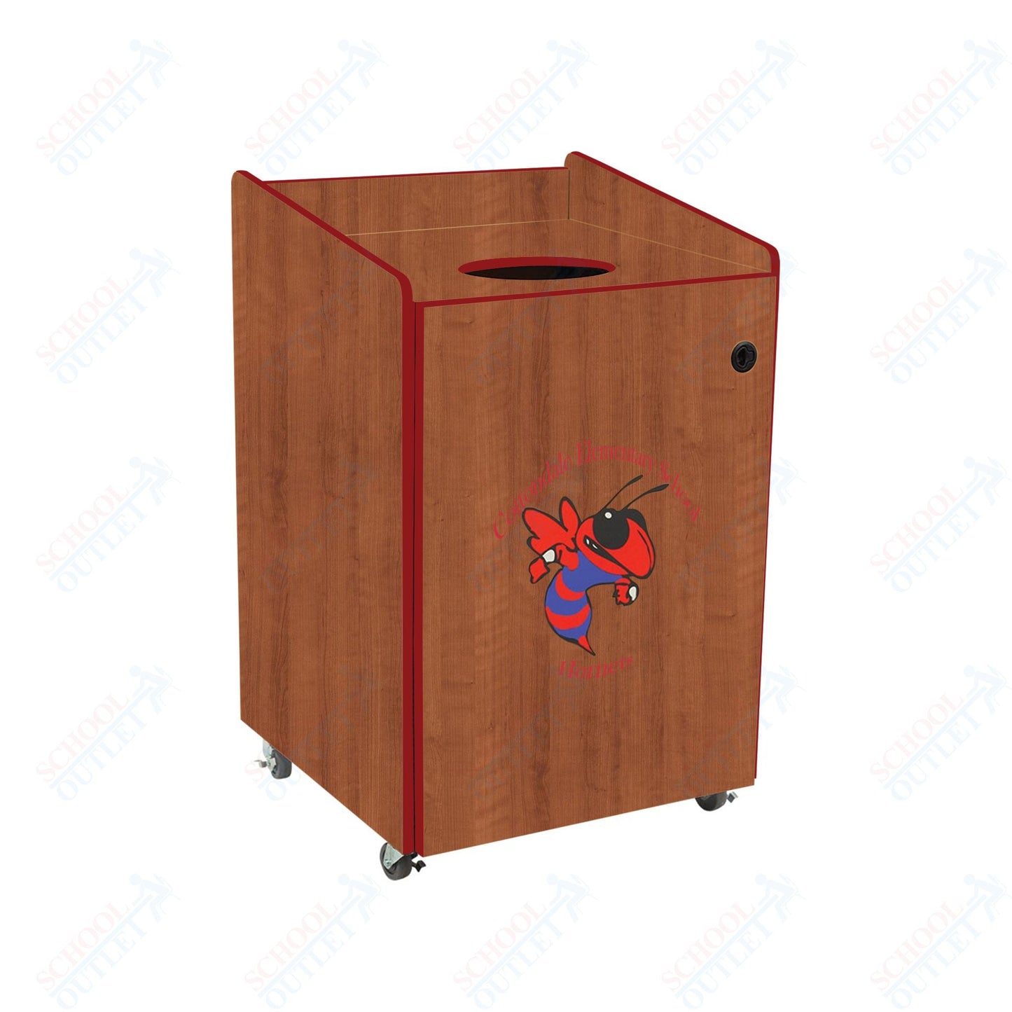 AmTab Heavy - Duty Waste Receptacle - Applicable for 55 Gallon Cans and Drums - 33"W x 32"L x 50"H (AMT - HDWR55) - SchoolOutlet