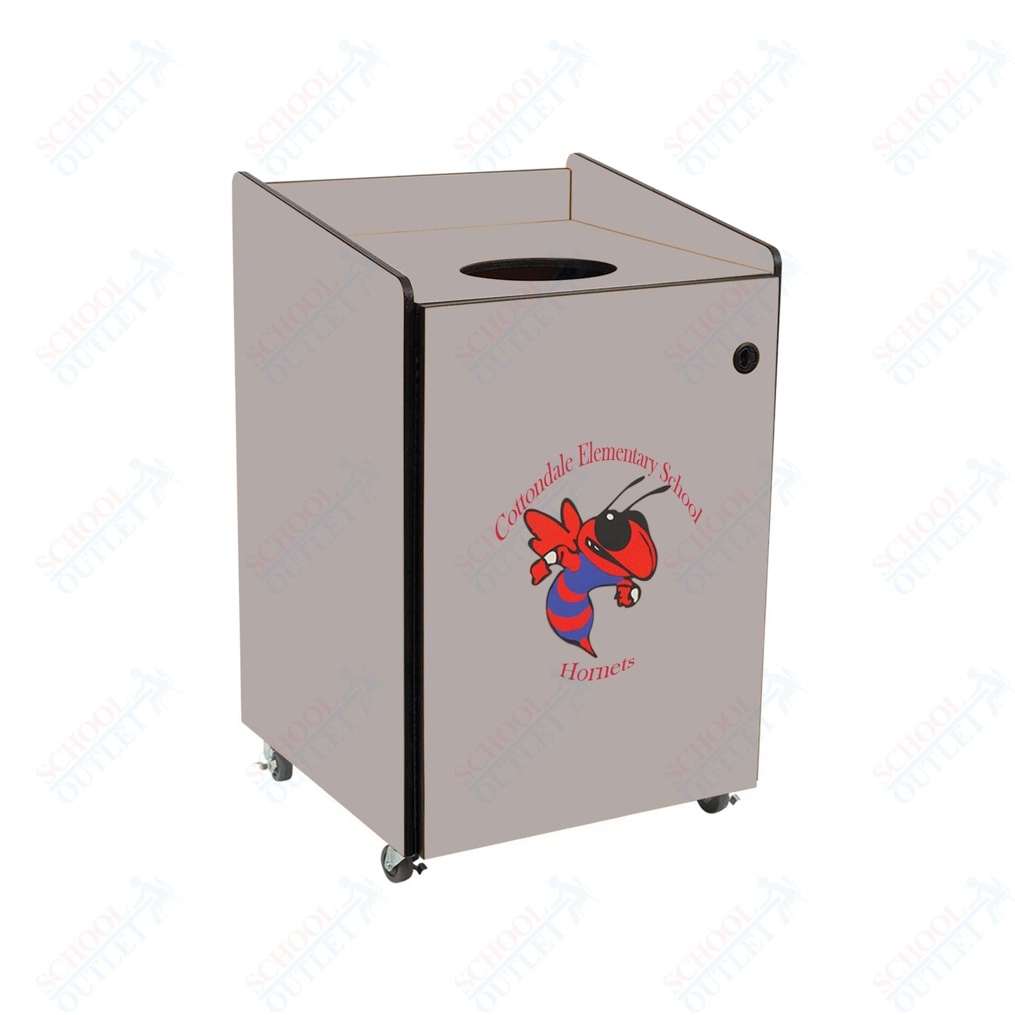 AmTab Heavy - Duty Waste Receptacle - Applicable for 55 Gallon Cans and Drums - 33"W x 32"L x 50"H (AMT - HDWR55) - SchoolOutlet