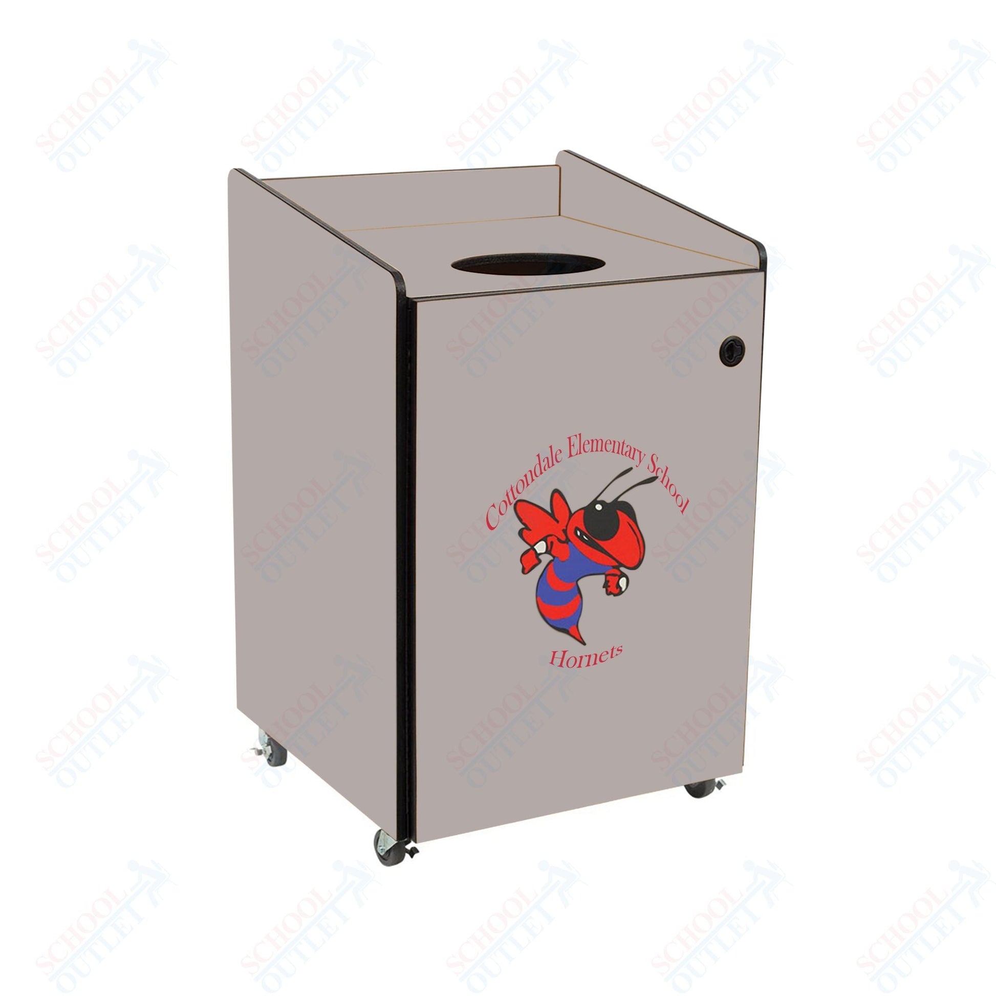 AmTab Heavy - Duty Waste Receptacle - Applicable for 55 Gallon Cans and Drums - 33"W x 32"L x 50"H (AMT - HDWR55) - SchoolOutlet