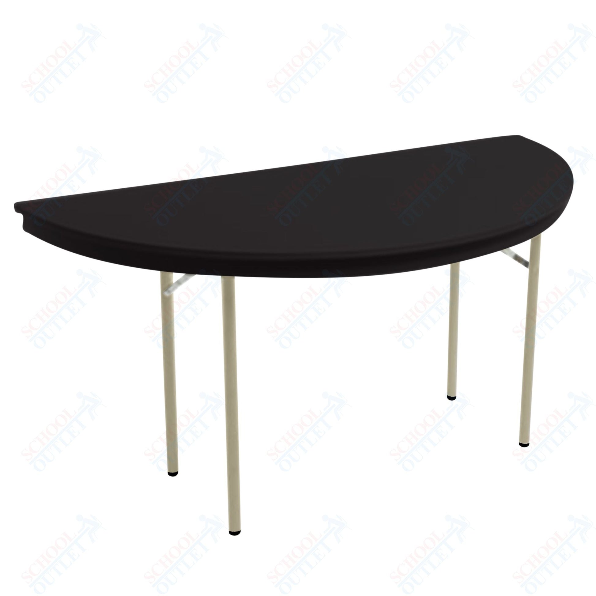 AmTab Dynalite Featherweight Heavy - Duty ABS Plastic Folding Table - Half Round - Half 48" Diameter x 29"H (AmTab AMT - HR48DL) - SchoolOutlet