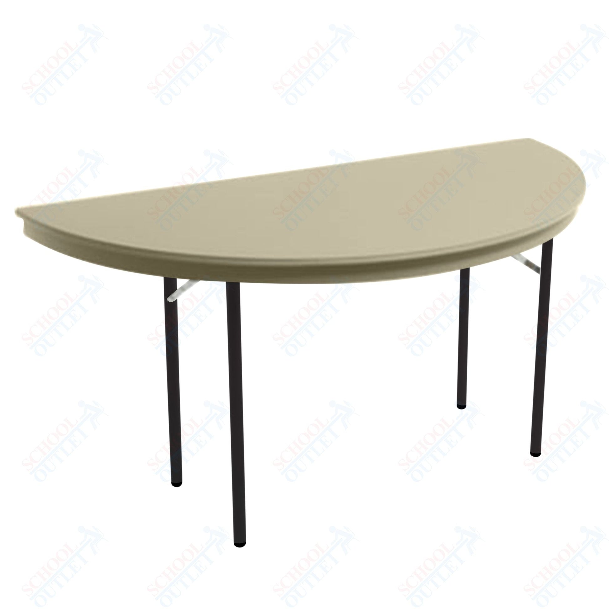 AmTab Dynalite Featherweight Heavy - Duty ABS Plastic Folding Table - Half Round - Half 48" Diameter x 29"H (AmTab AMT - HR48DL) - SchoolOutlet