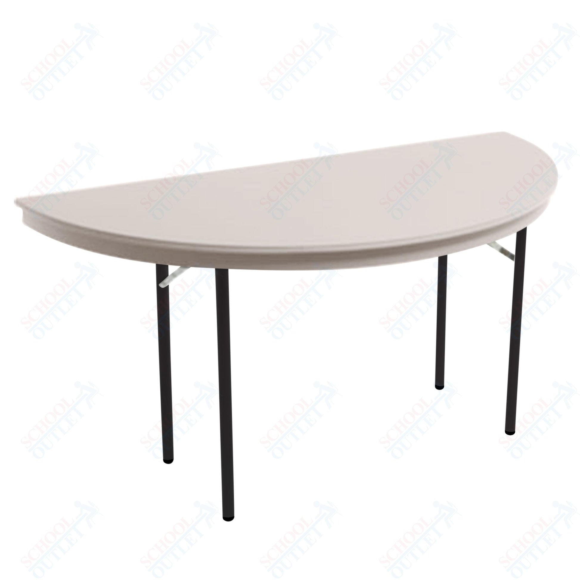 AmTab Dynalite Featherweight Heavy - Duty ABS Plastic Folding Table - Half Round - Half 48" Diameter x 29"H (AmTab AMT - HR48DL) - SchoolOutlet
