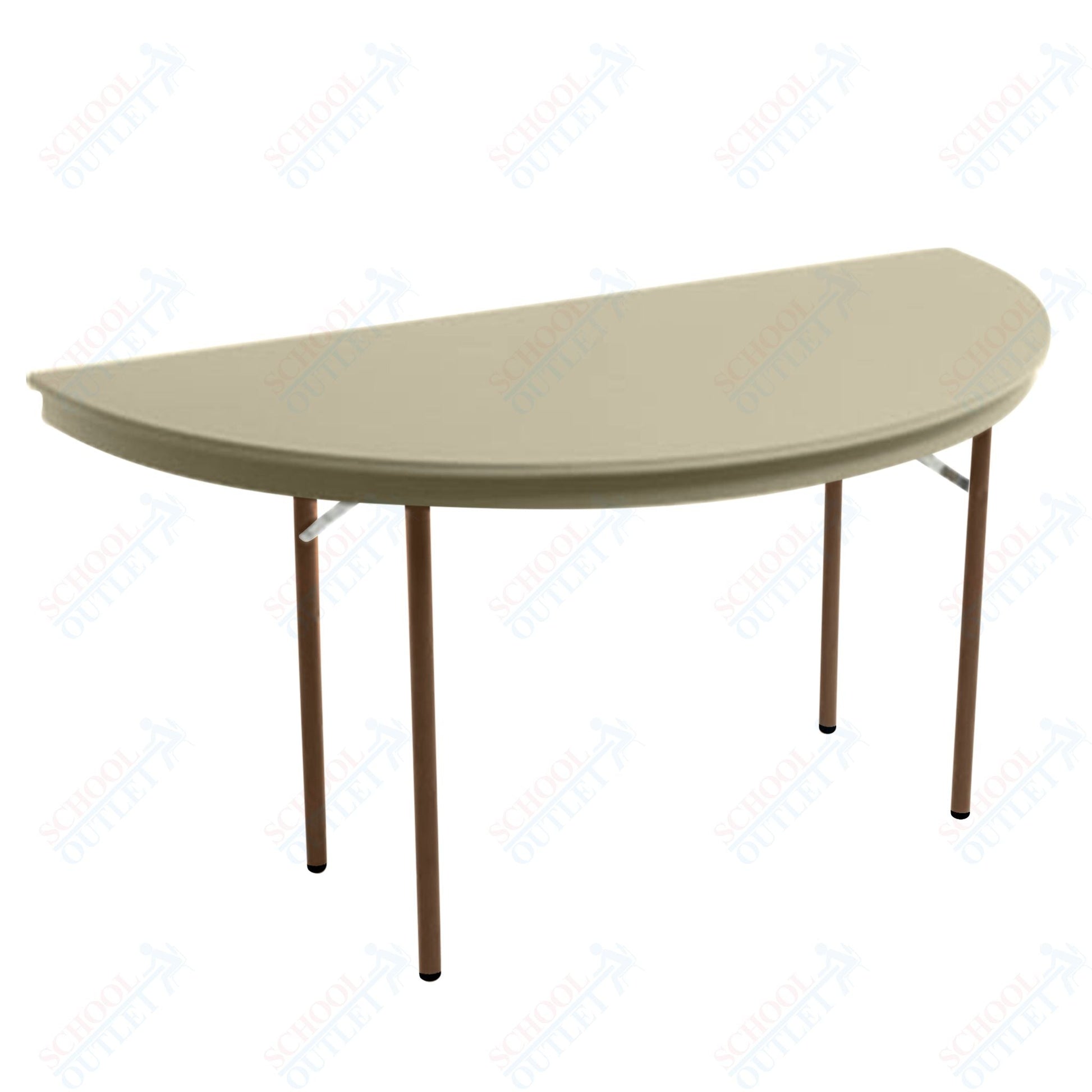 AmTab Dynalite Featherweight Heavy - Duty ABS Plastic Folding Table - Half Round - Half 48" Diameter x 29"H (AmTab AMT - HR48DL) - SchoolOutlet