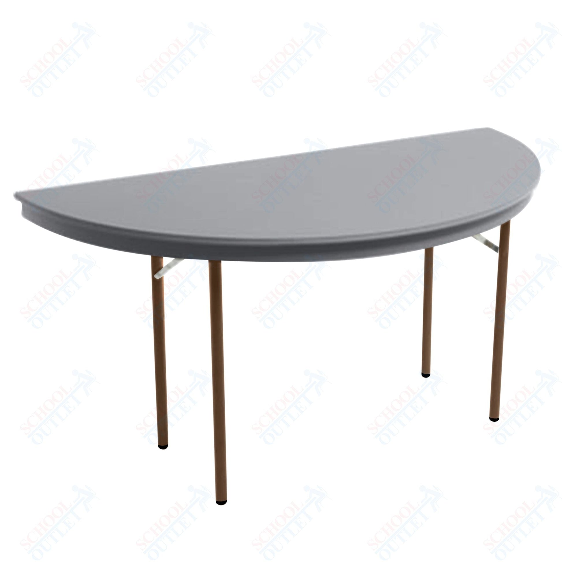 AmTab Dynalite Featherweight Heavy - Duty ABS Plastic Folding Table - Half Round - Half 48" Diameter x 29"H (AmTab AMT - HR48DL) - SchoolOutlet