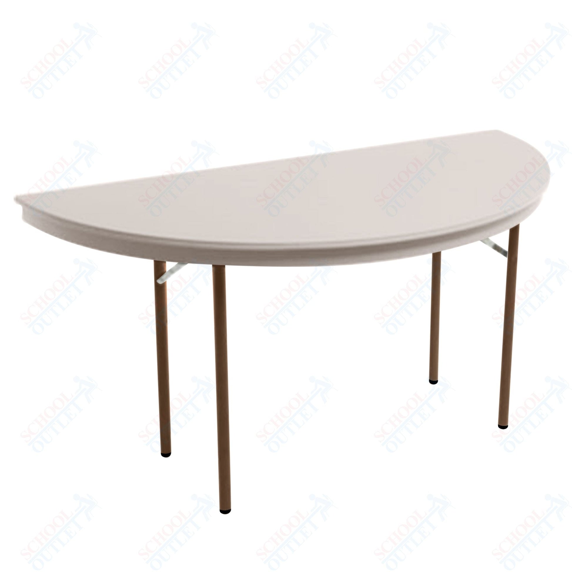 AmTab Dynalite Featherweight Heavy - Duty ABS Plastic Folding Table - Half Round - Half 48" Diameter x 29"H (AmTab AMT - HR48DL) - SchoolOutlet