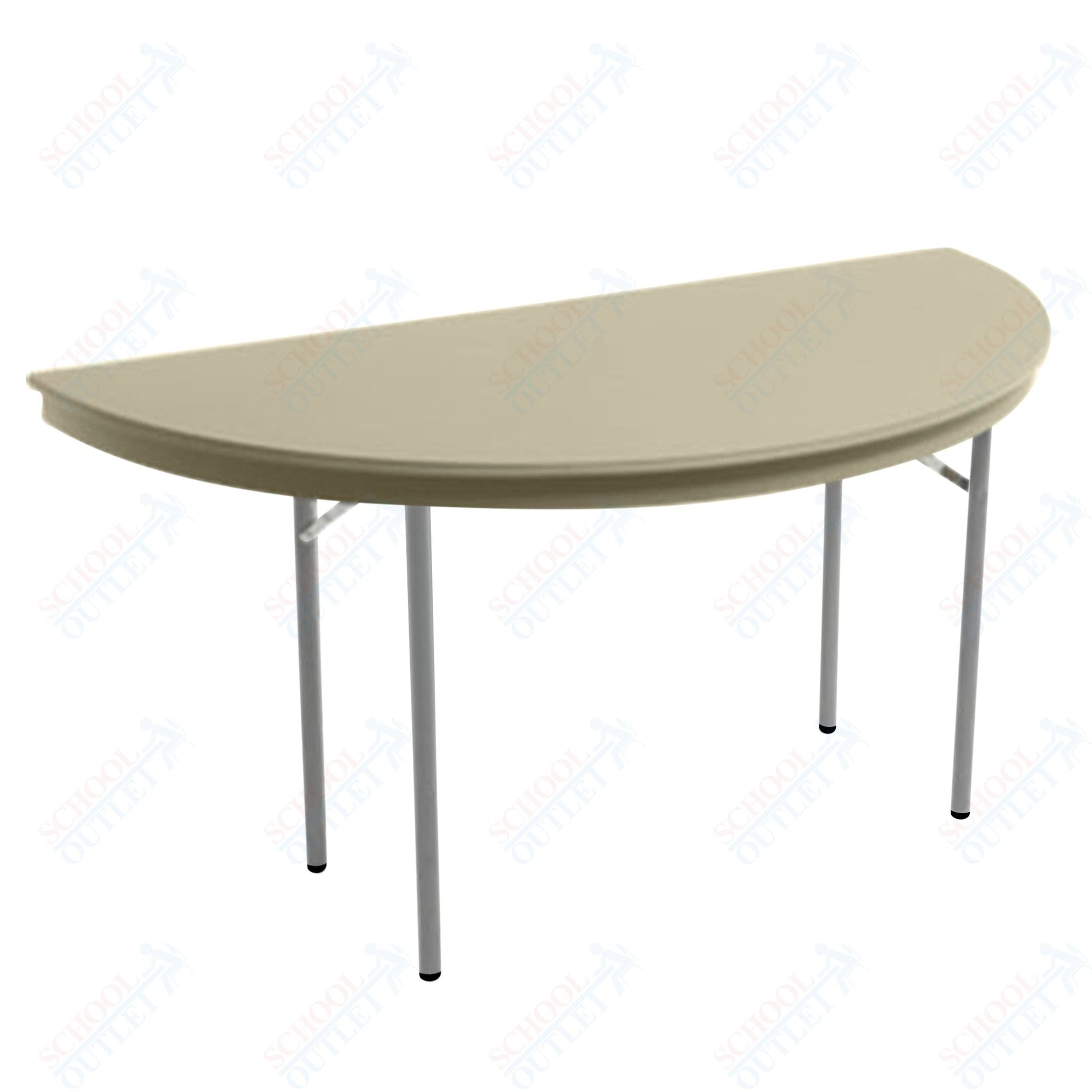 AmTab Dynalite Featherweight Heavy - Duty ABS Plastic Folding Table - Half Round - Half 48" Diameter x 29"H (AmTab AMT - HR48DL) - SchoolOutlet