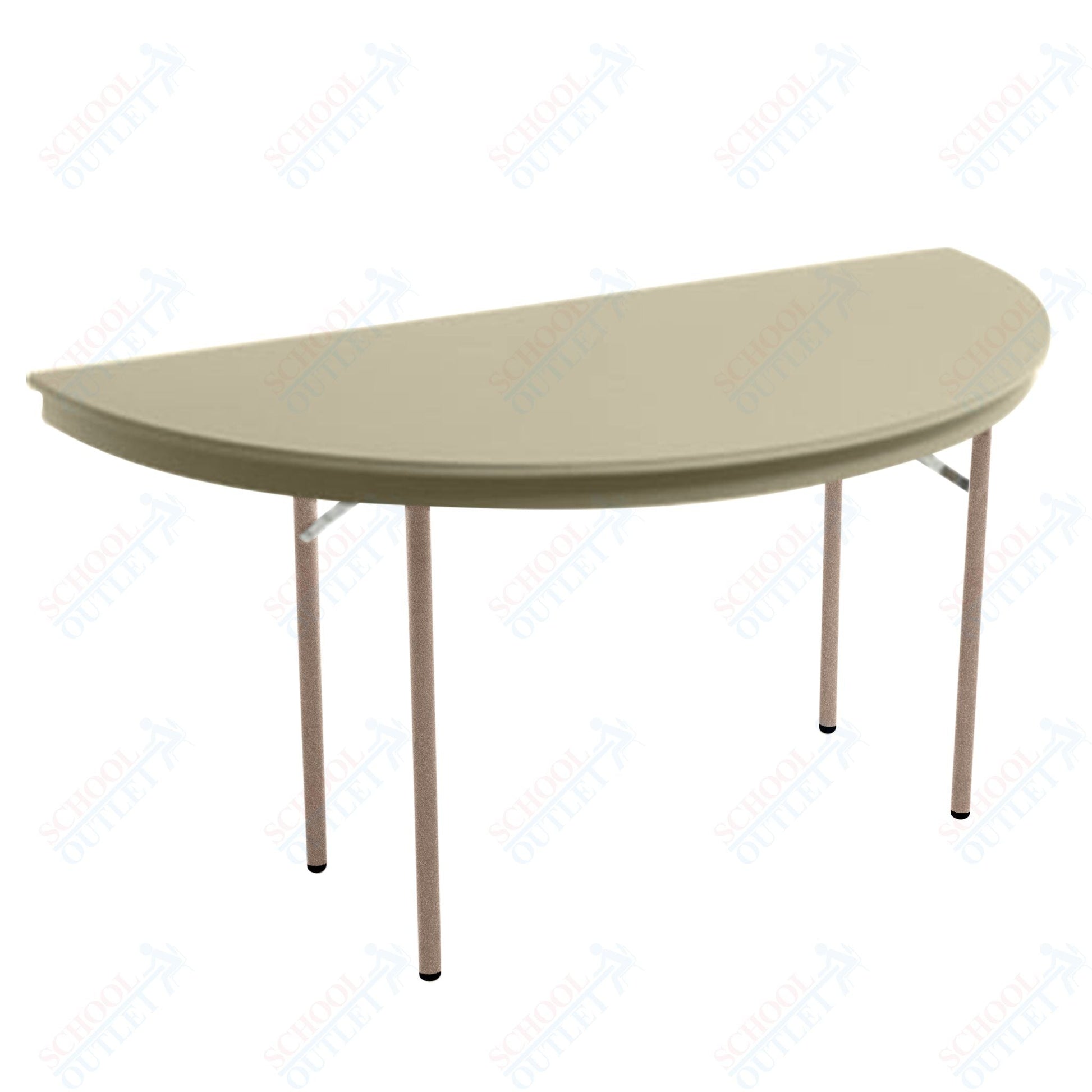 AmTab Dynalite Featherweight Heavy - Duty ABS Plastic Folding Table - Half Round - Half 48" Diameter x 29"H (AmTab AMT - HR48DL) - SchoolOutlet