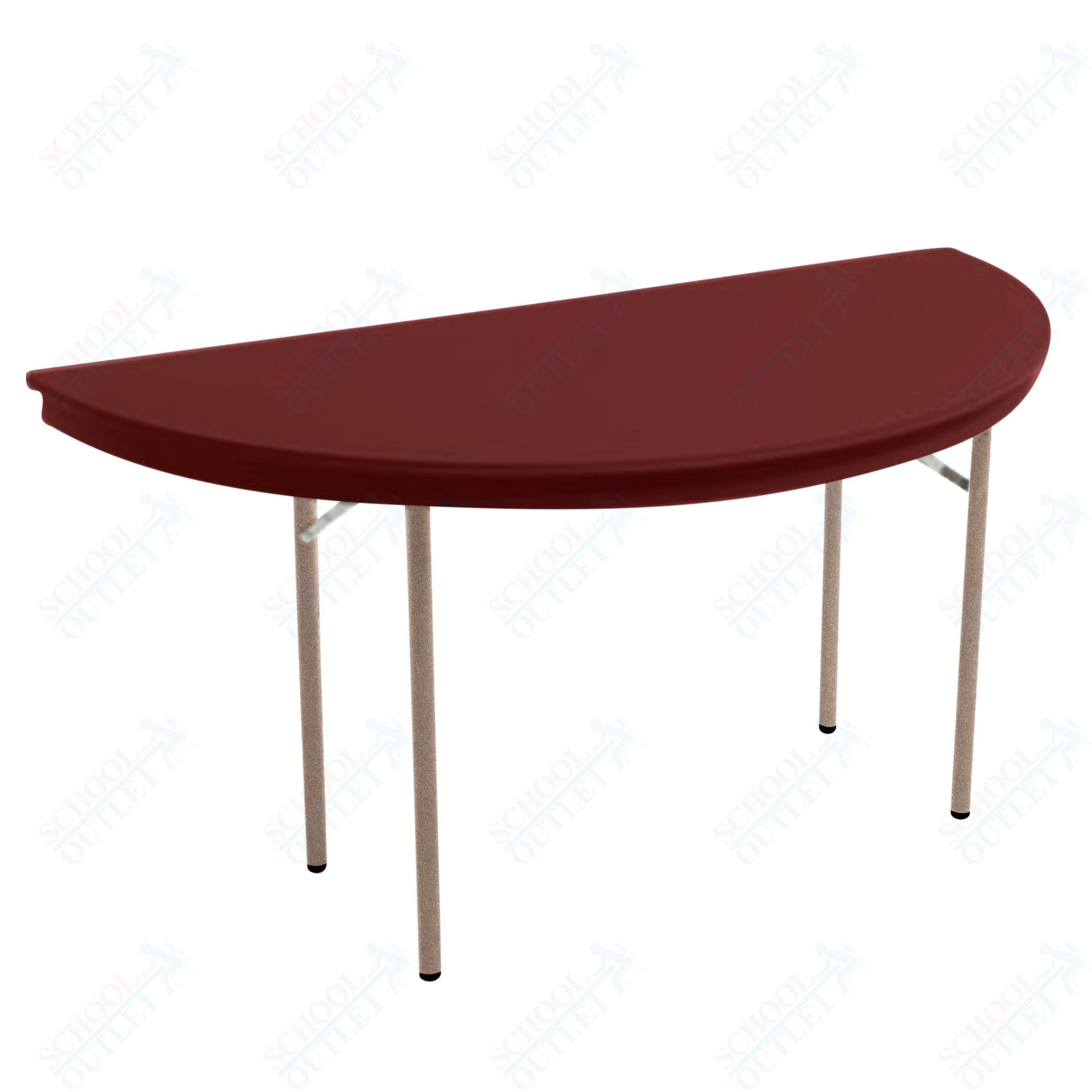 AmTab Dynalite Featherweight Heavy - Duty ABS Plastic Folding Table - Half Round - Half 48" Diameter x 29"H (AmTab AMT - HR48DL) - SchoolOutlet