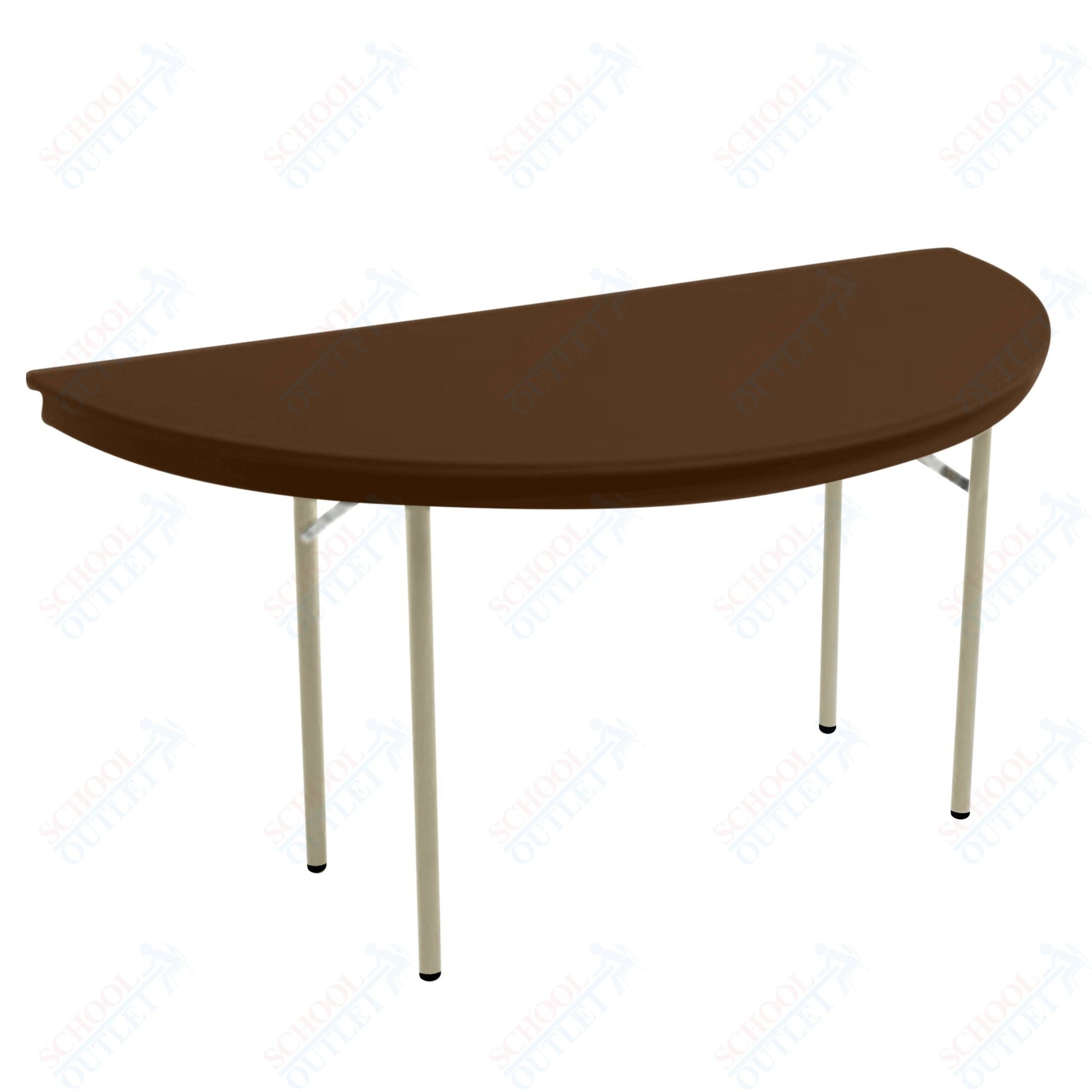 AmTab Dynalite Featherweight Heavy - Duty ABS Plastic Folding Table - Half Round - Half 72" Diameter x 29"H (AmTab AMT - HR72DL) - SchoolOutlet
