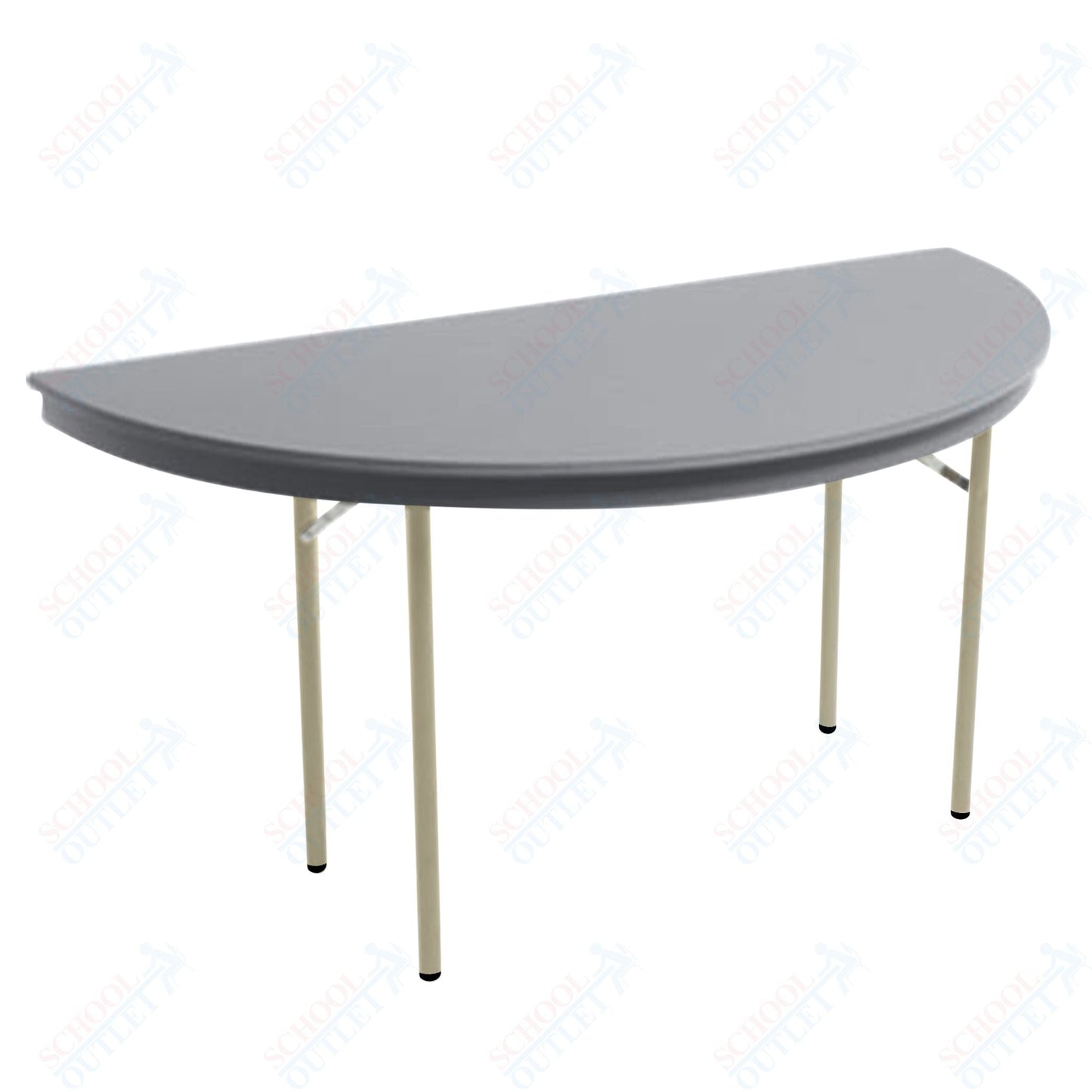 AmTab Dynalite Featherweight Heavy - Duty ABS Plastic Folding Table - Half Round - Half 72" Diameter x 29"H (AmTab AMT - HR72DL) - SchoolOutlet