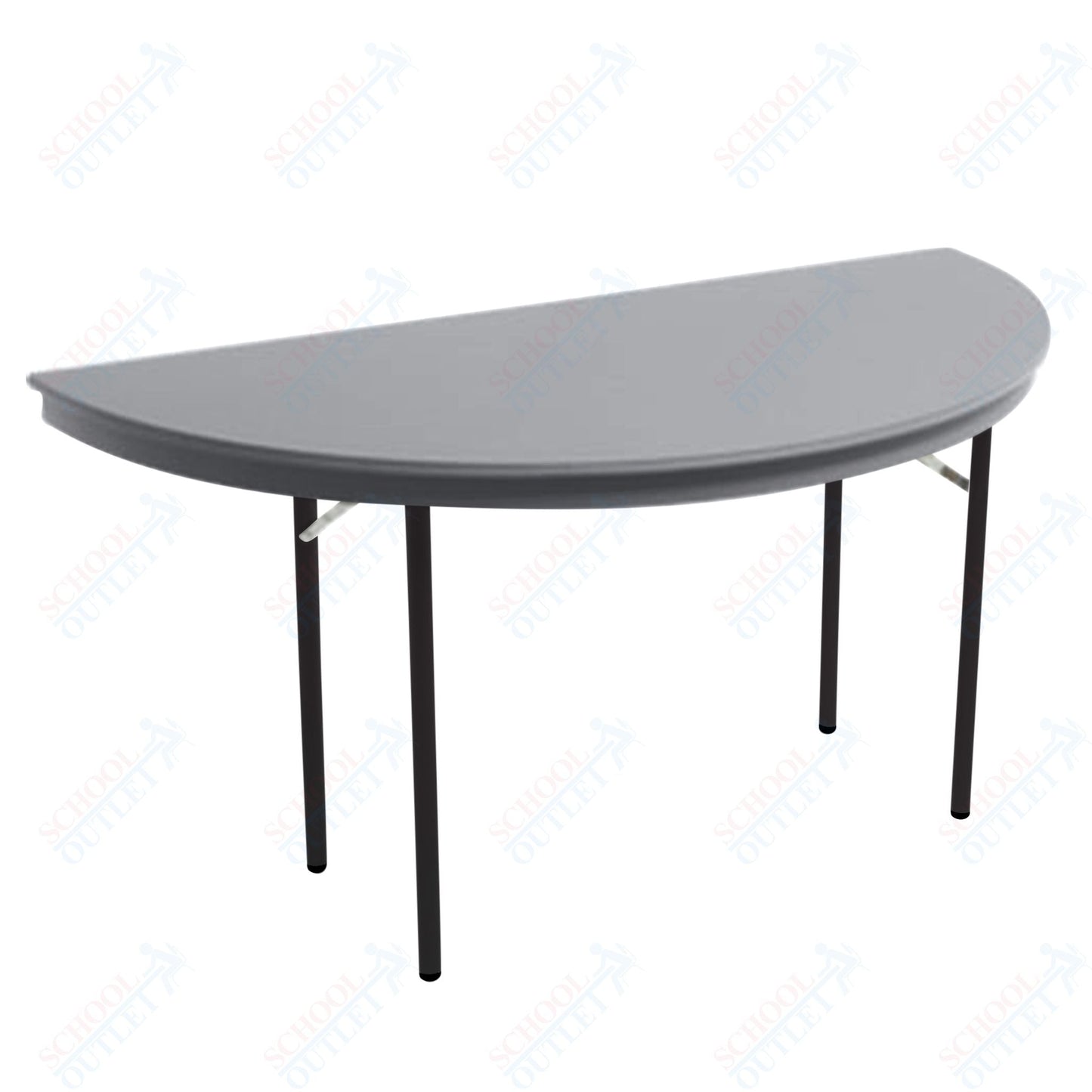 AmTab Dynalite Featherweight Heavy - Duty ABS Plastic Folding Table - Half Round - Half 72" Diameter x 29"H (AmTab AMT - HR72DL) - SchoolOutlet