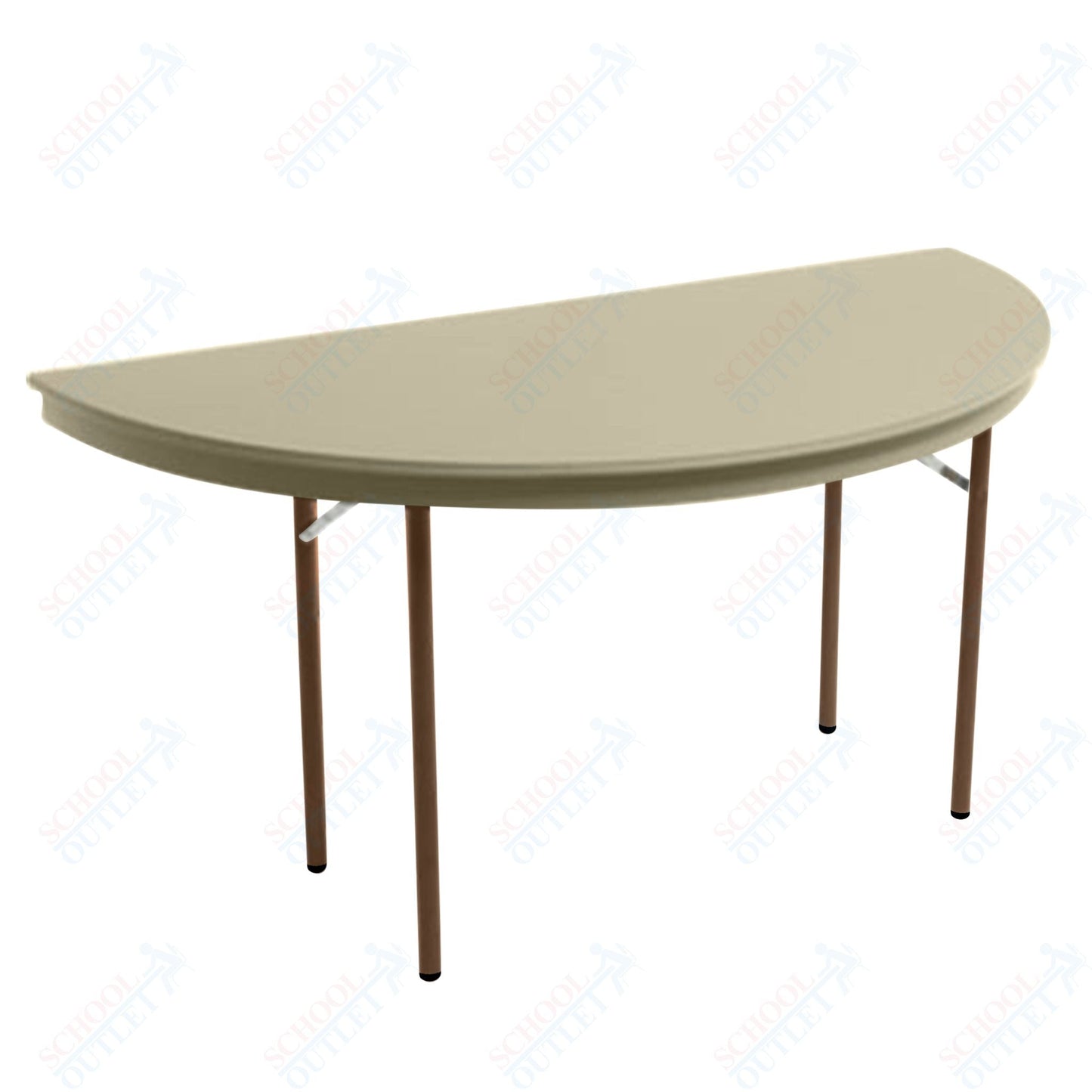 AmTab Dynalite Featherweight Heavy - Duty ABS Plastic Folding Table - Half Round - Half 72" Diameter x 29"H (AmTab AMT - HR72DL) - SchoolOutlet