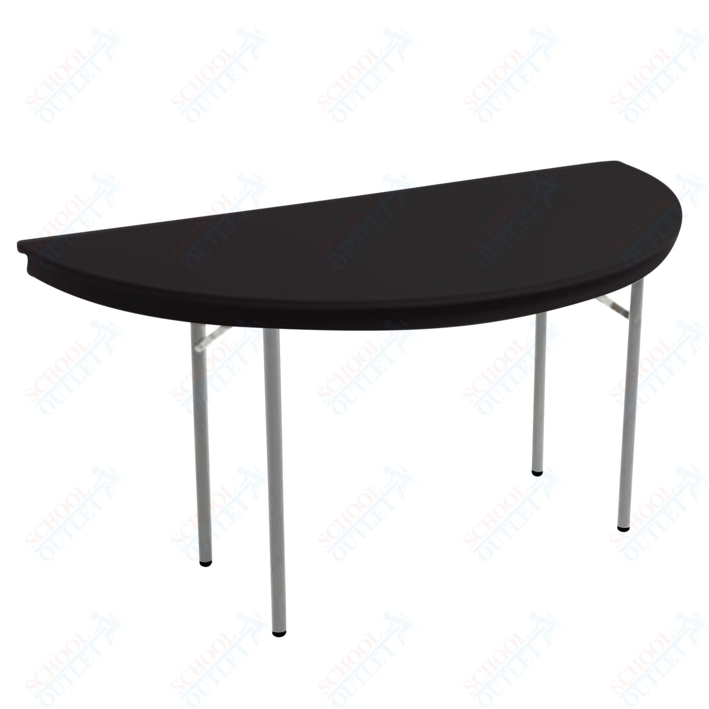 AmTab Dynalite Featherweight Heavy - Duty ABS Plastic Folding Table - Half Round - Half 72" Diameter x 29"H (AmTab AMT - HR72DL) - SchoolOutlet