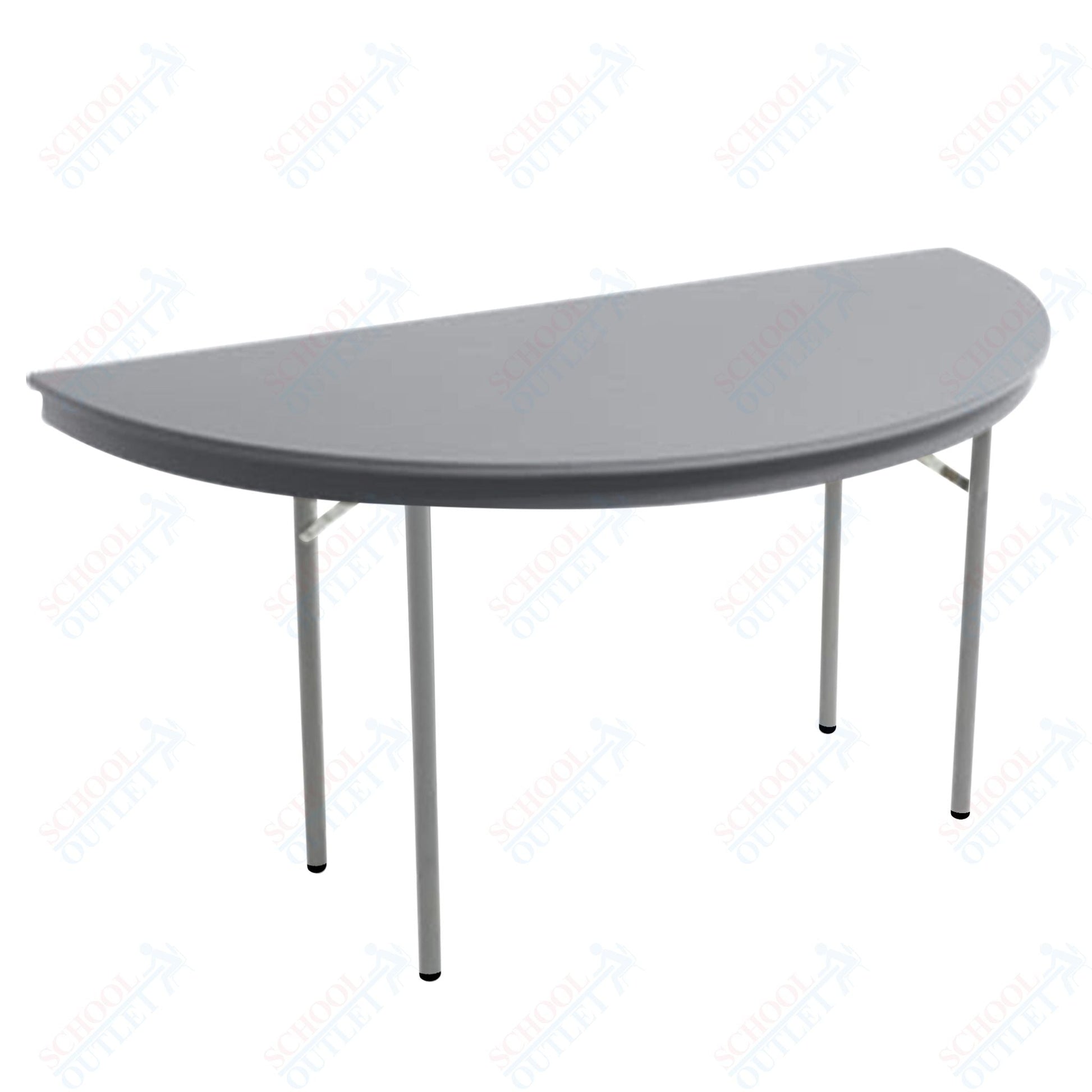 AmTab Dynalite Featherweight Heavy - Duty ABS Plastic Folding Table - Half Round - Half 72" Diameter x 29"H (AmTab AMT - HR72DL) - SchoolOutlet