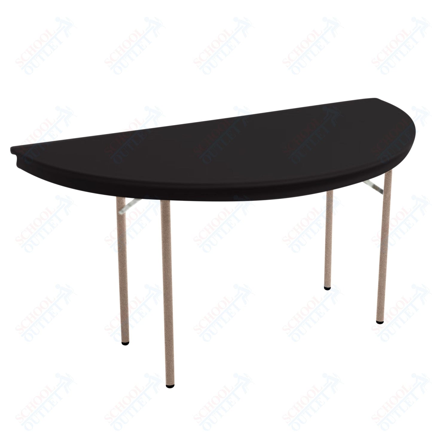 AmTab Dynalite Featherweight Heavy - Duty ABS Plastic Folding Table - Half Round - Half 72" Diameter x 29"H (AmTab AMT - HR72DL) - SchoolOutlet