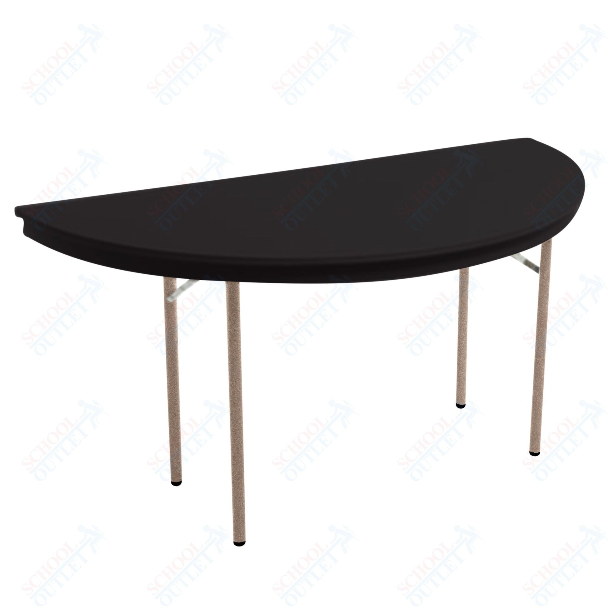 AmTab Dynalite Featherweight Heavy - Duty ABS Plastic Folding Table - Half Round - Half 72" Diameter x 29"H (AmTab AMT - HR72DL) - SchoolOutlet
