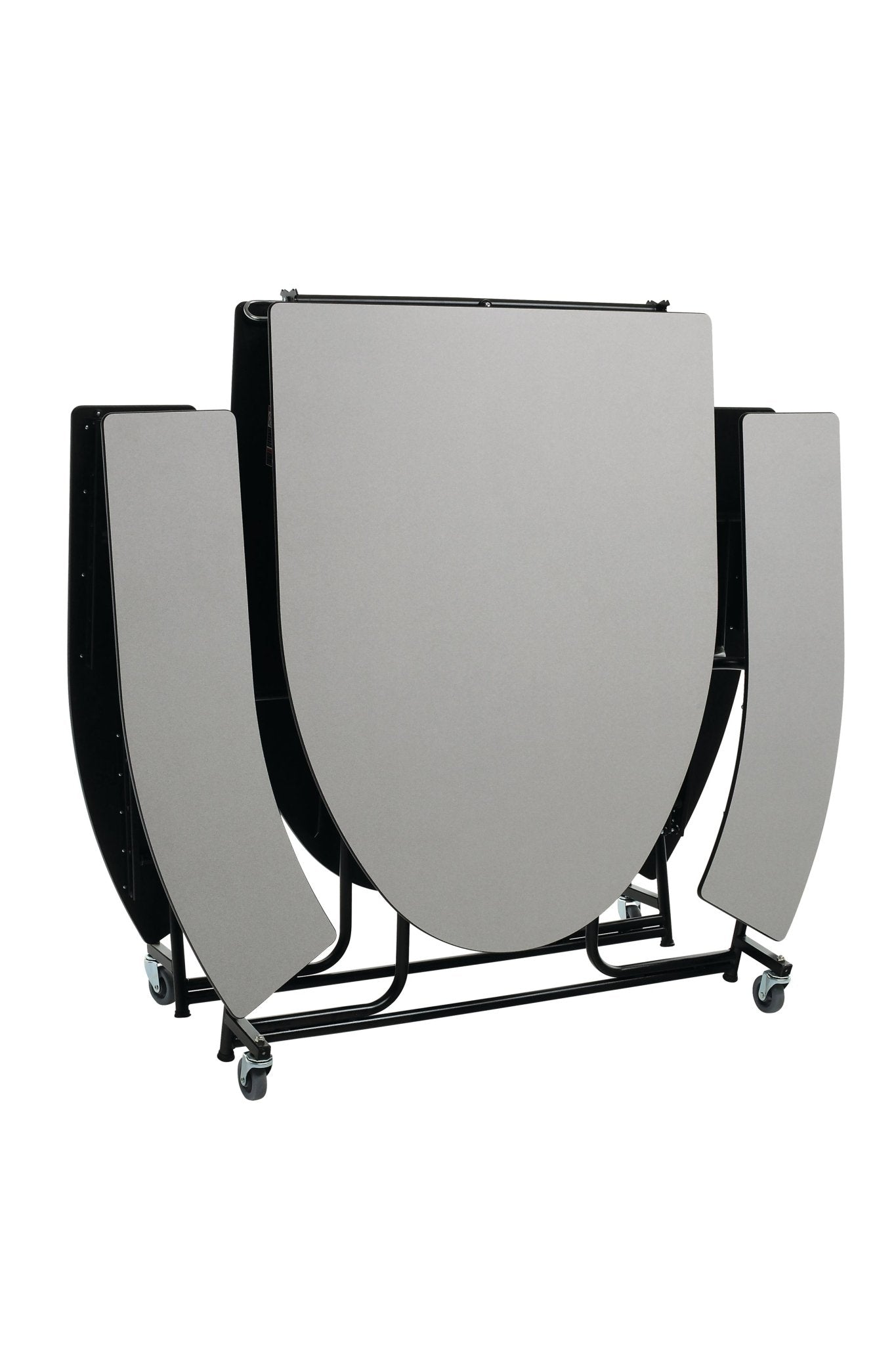 AmTab Mobile Bench Table - Elliptical - 46"W x 10'1"L - 4 Benches (AmTab AMT - MBE10) - SchoolOutlet